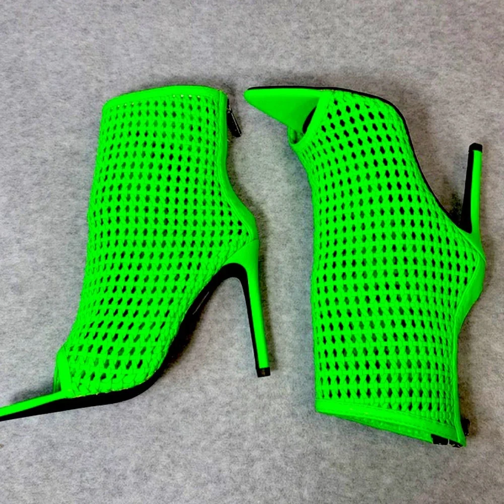 New Cape Robbin NEON GREEN BOOT WOVEN PATTERN HEELS - Picture 8 of 17